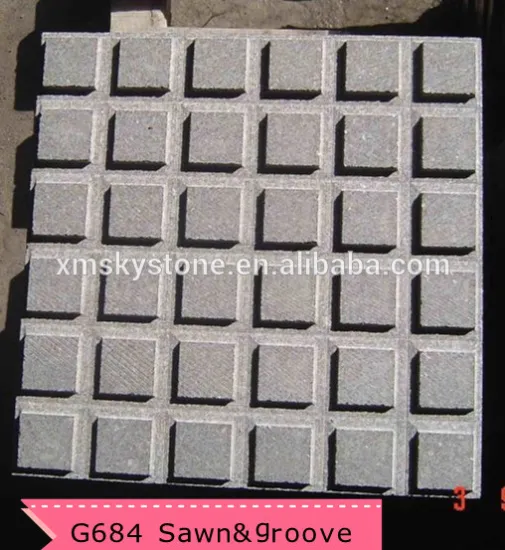 sawn and groove G684 paving stone