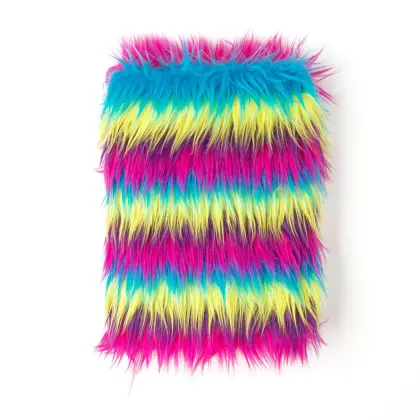 Jinghao Brand Fashion Stripe Rainbow Color Plush Notebook
