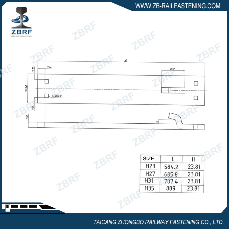 H Series Hook Twin Tie Plate