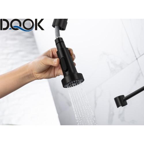 Matte Black Pull Down Sprayer Spring Kitchen Faucet