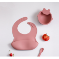 Custom Silicone Baby Feeding Set Bib Spoon Bowl