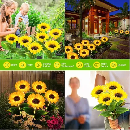 Sunflower Solar Garden Lights - Waterproof Outdoor LED Landscape Lights