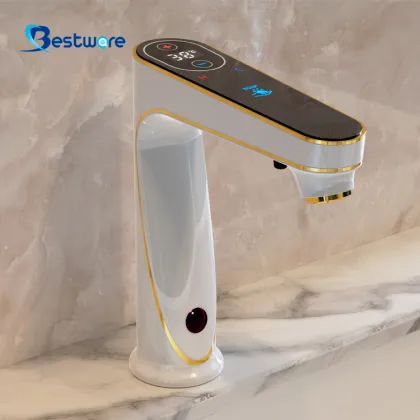 Touchless Bathroom Faucet with Integrated Soap Dispenser