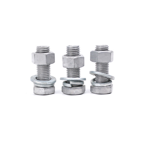 Hex Screw Galvanized Steel Bolt Nut Washer Hexagonal Bolts Manufactory