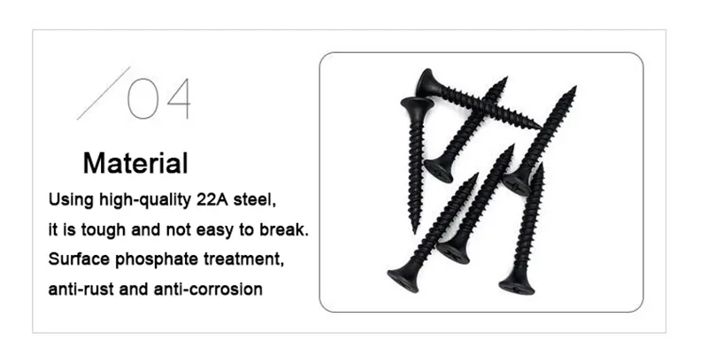 cross countersunk carbon steel drywall screw