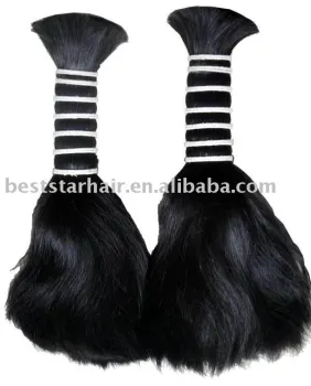 Double Drawn Human Hair Bulk Raw Hair Material Large Stock