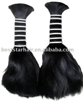 Double Drawn Human Hair Bulk Raw Hair Material Large Stock
