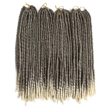 X-TRESS Long Straight Faux Locs Braid Ombre Blonde Synthetic Hair Bundles African Dreadlocks Jumbo Hair Braid Crochet Braiding