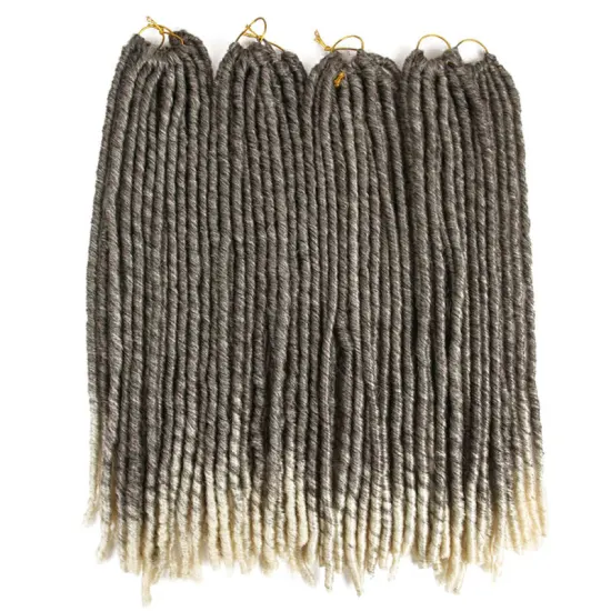 X-TRESS Long Straight Faux Locs Braid Ombre Blonde Synthetic Hair Bundles African Dreadlocks Jumbo Hair Braid Crochet Braiding