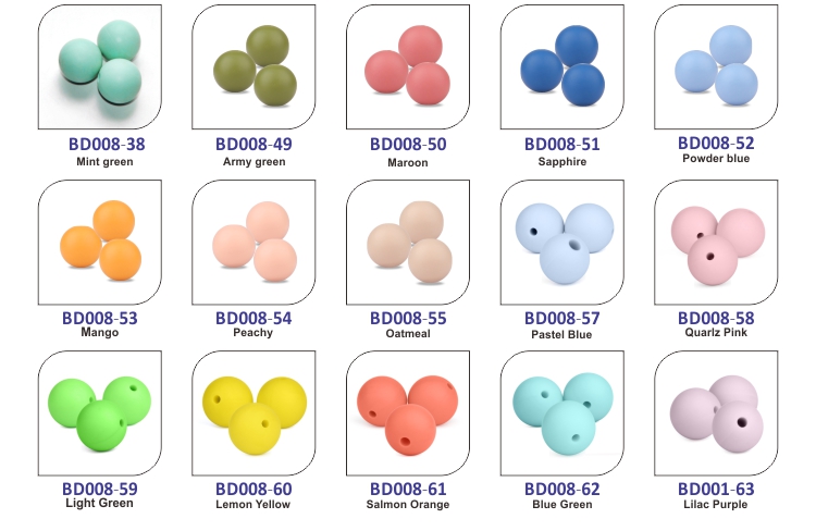 round silicone loose teething beads