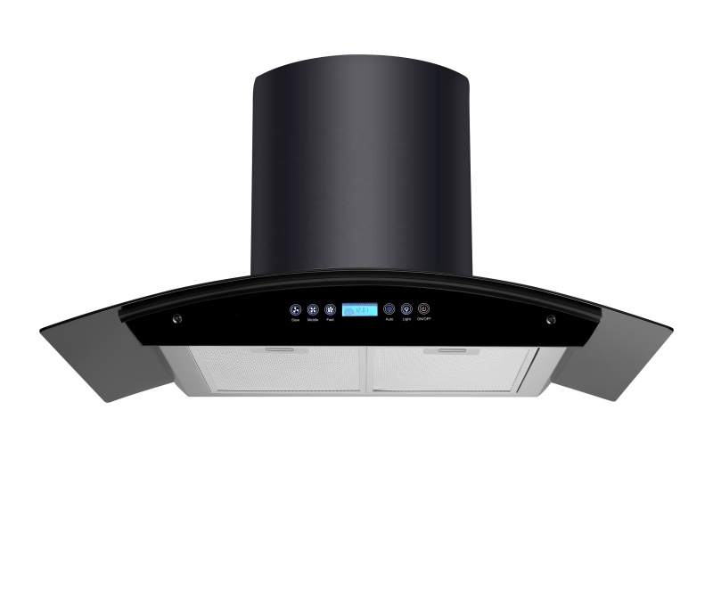 900mm Titanium Black Copper Motor Wave Sensor Heat Auto Clean Vented Exhaust Kitchen Chimney Cooker Hood Range Hood