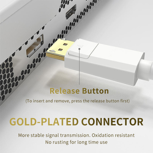 Mini DisplayPort para Cabos DP 2K/4K 60Hz/120Hz Gold