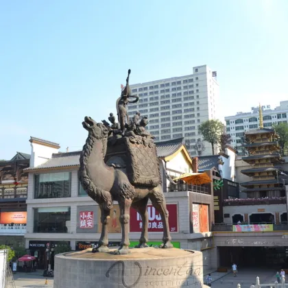 outdoor garden decoration metal craft antique bronze camel statues