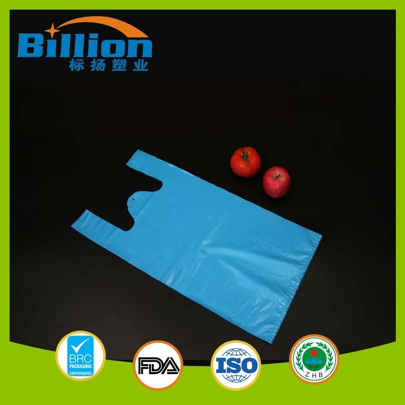 HDPE Four Color Embossed Plastic T-Shirt Bags Grocery Use