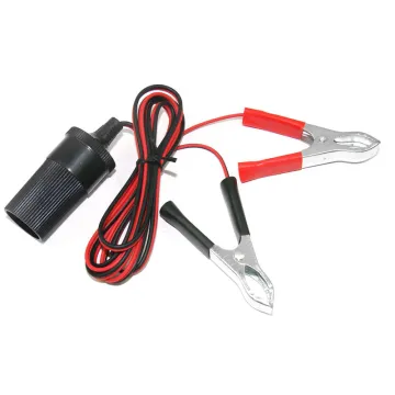 Car Cigarette Lighter Socket to Battery Alligator Clip Charger Cable