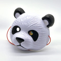 Máscara de panda de PVC com textura peluda branca preta