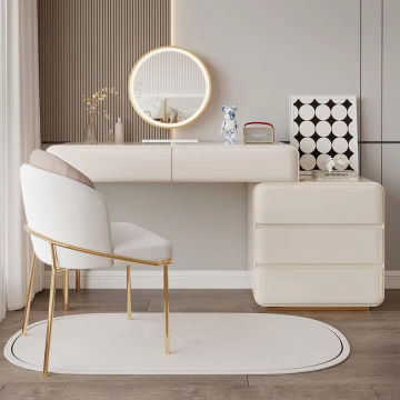 High-Grade Italian Minimalist Cream Bedroom Makeup Table Storage Cabinet