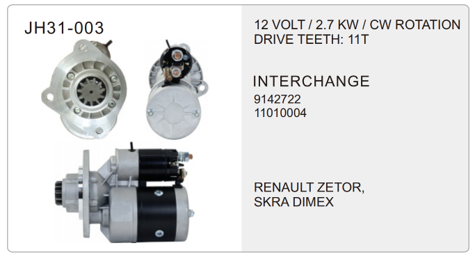 truck starter JH31-003-X