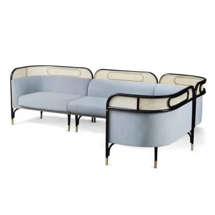 Modern Luxury Hotel Furniture: Rattan Sofa Sets for Commercial Interiors