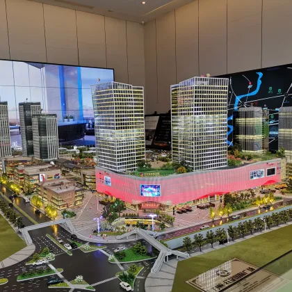 Custom Scale LED Lighting Effect Miniature Architectural Models: Plaza Mall