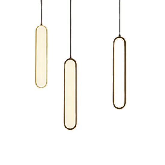 Modern Minimalist Living Room Lights: Linear LED Pendant Lamps