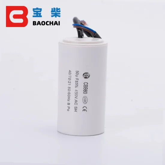 Running Capacitor Two Wires CBB60 450VAC 50uF Motor Start Capacitor for Electric Machine
