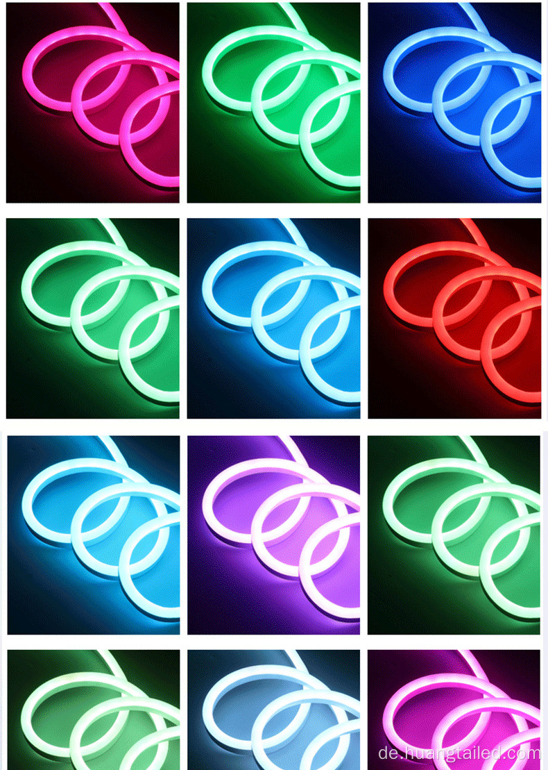 Neon Light Strip Flexible Verfolgung von RGB -Farben, die wasserdichte Projektleuchten im Freien ändern, weiche LED