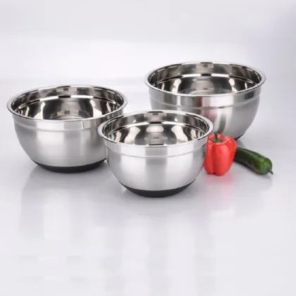 Silver Bowl for Egg-beating Sets Stainless Steel Material