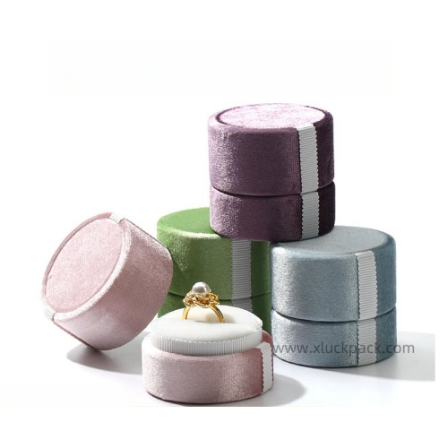 OEM LOGO Jewellery Oval Ring Cases Velvet Boxes