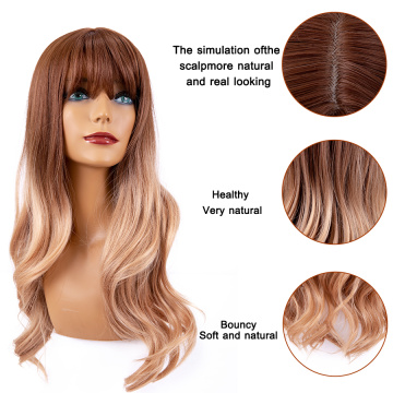 Body Wave Natural Curly Long Synthetic Hair Wig