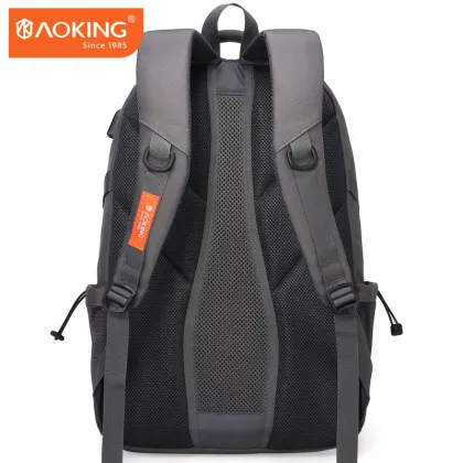 AOKING custom black multifunction laptop backpack bag men's business rucksack backpack USB charging