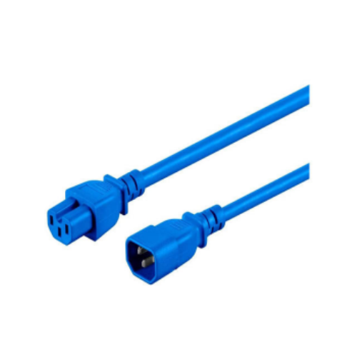 Hochleistungs -IEC 60320 C14 bis IEC 60320 C15 Blaues Wechselstromkabel 6 Fuß