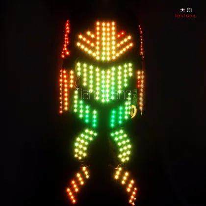 Programmable led tobot suit light up jumpsuit uv dance costumes