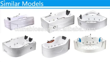 Wooden freestanding whirlpool bathtub with jets massage