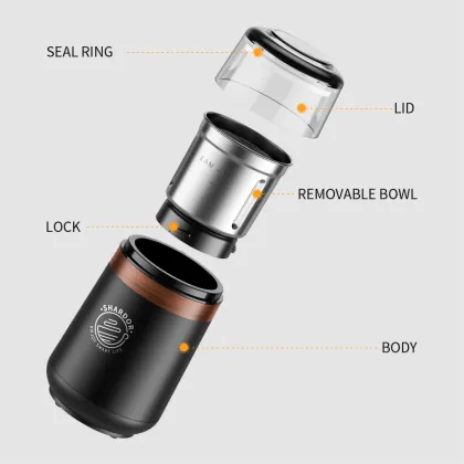 Customizable Stainless Steel Electric Coffee Grinder - 24000 R/m 150W