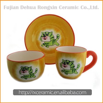 Cartoon cat design hand-painted ceramic dinnerware wedding dinnerware sets