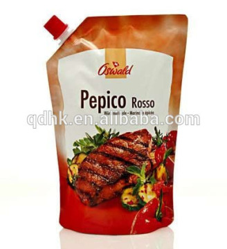free standing punching sauce containers and packaging bag with spout
