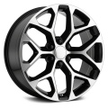 22 -Zoll -Chevy Rims Snowflake Black Machined Rand