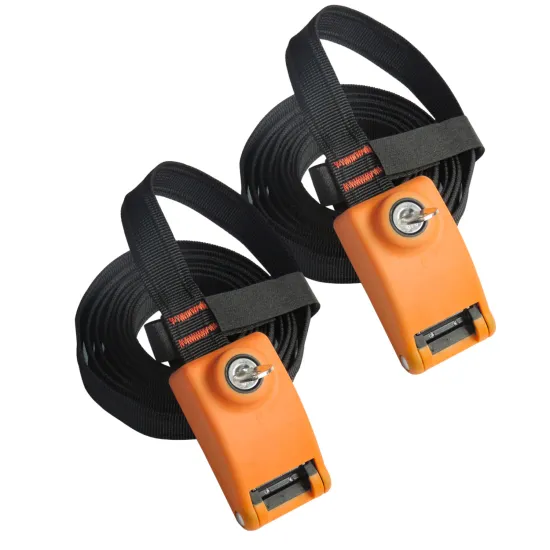 High-Strength 1200 lbs Capacity Cargo Ratchet Tie-Down Straps with Lockable Security Feature - 10/16 ft Length