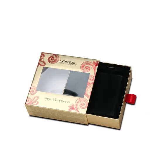Ribbon Handle Sliding Drawer Box In Packaging Boxes