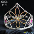 Colored rhinestone flower pageant crowns and tiaras