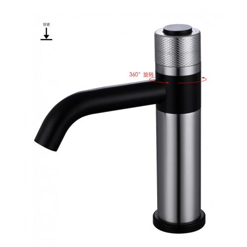 SUS304 stainless-steel Button Handle hot cold basin faucet