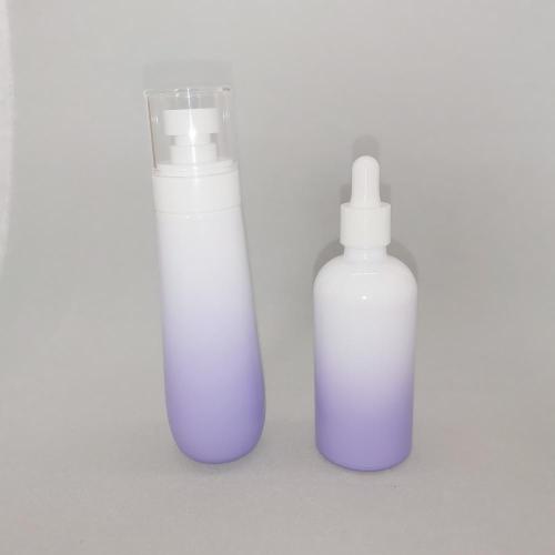 Cosmetic Glass Lotion Bottle Violet glass pump bottles Supplier