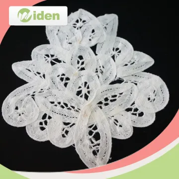 Fancy White Dry Lace Patches for Jeans Battenburg Lace