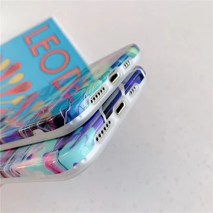 Luxury Electroplate Gradient Soft IMD Coque Phone Case for iPhone 15 Pro Max 13 12 11 Pro Max 14 Pro Max