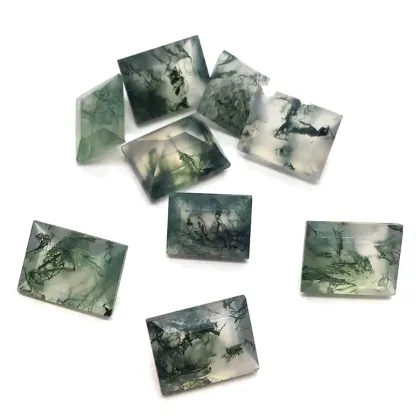 Moss Agate Nature Gemstone Smooth Green Moss Agate