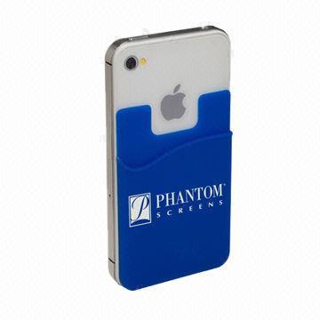 3M Silicone Custom Cell Phone Wallet, available in red and green