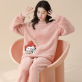 women's autumn and winter pajamas flannel thickened fleece
