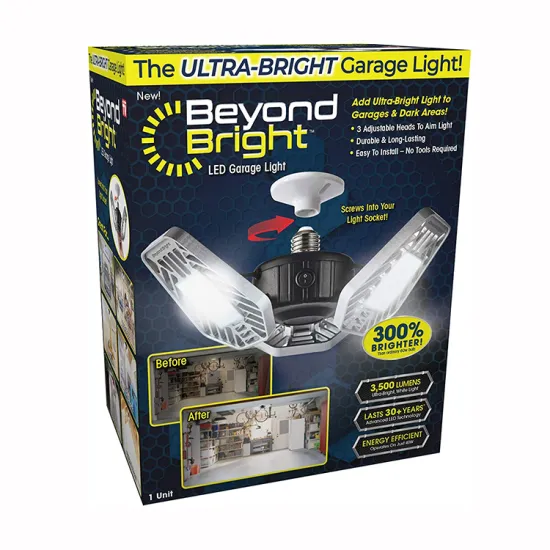 Multi-Position Panels Deformable 60W LED Garage Light with E26/E27 Screw Socket for Basement and Workshop