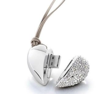 heart shape luxury crystal usb drive